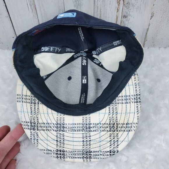 New Era New York Yankees Baseball Cap Blue Size 7 3/8 - Picture 8 of 9